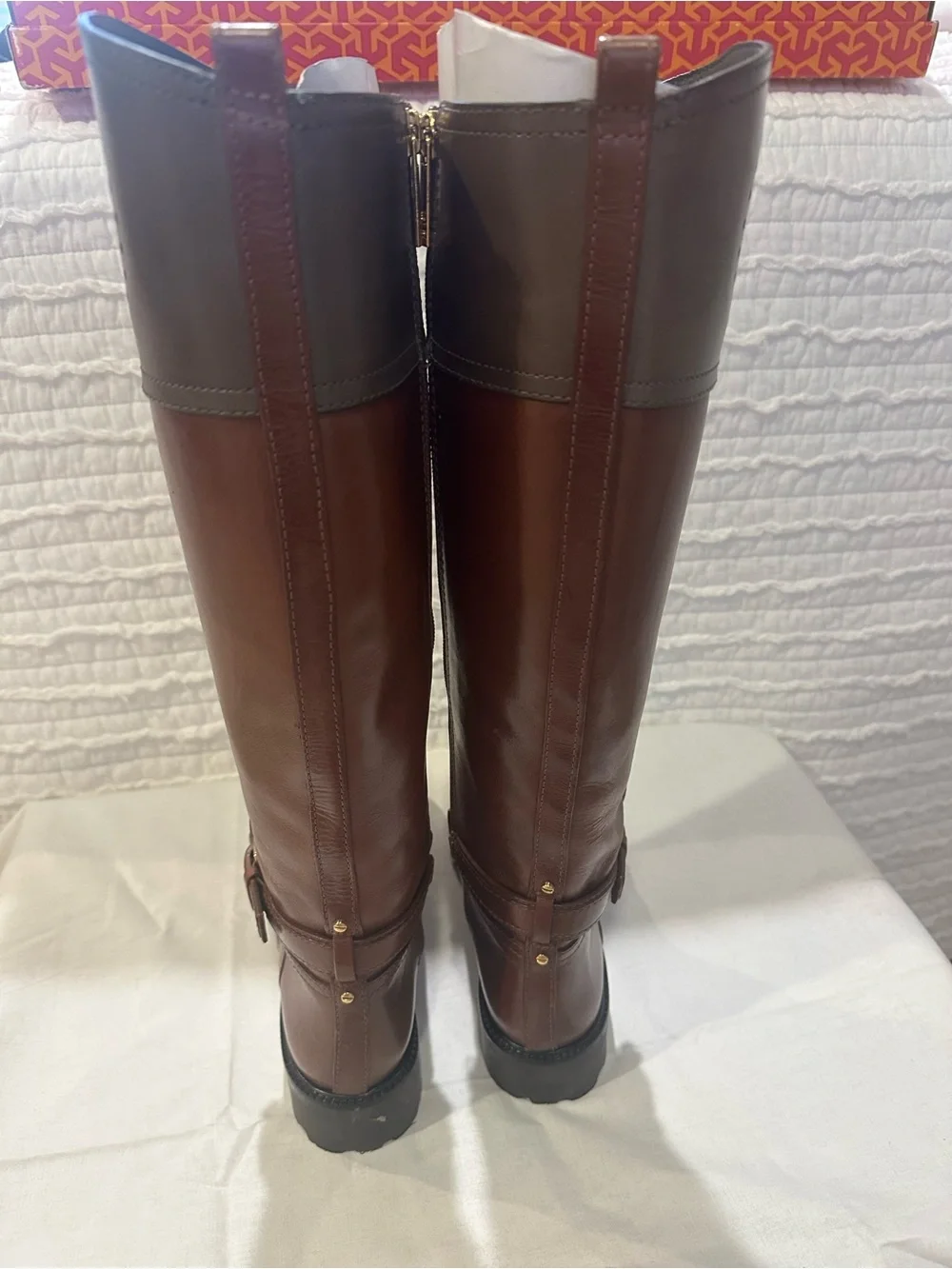 Tory Burch Daniela Riding Boot Size Brown 6.5